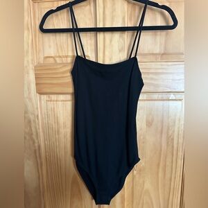 Topshop Black Spaghetti Strap Tank top bodysuit Size 6 NWOT